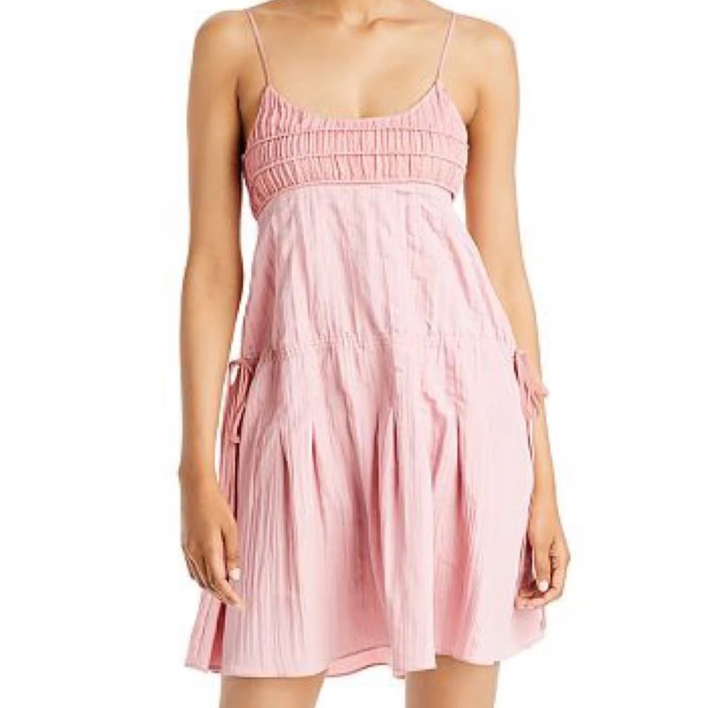 Rebecca Taylor light pink Pleated Lightweight Mini Dress